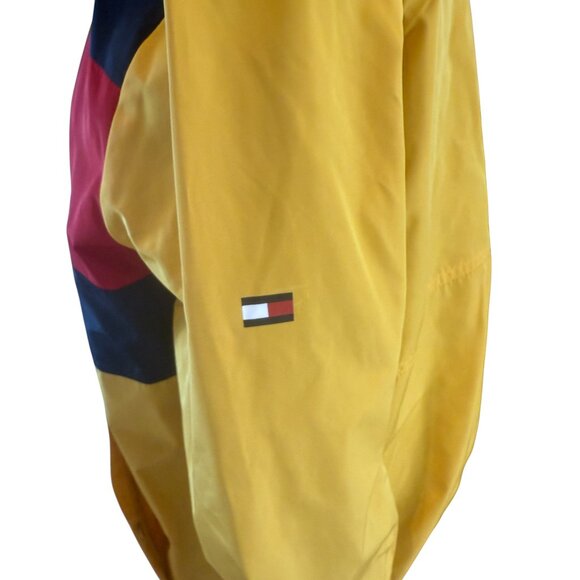 Tommy Hilfiger Colorblock Half-Zip Windbreaker Jacket Yellow Red Navy White - Picture 8 of 11